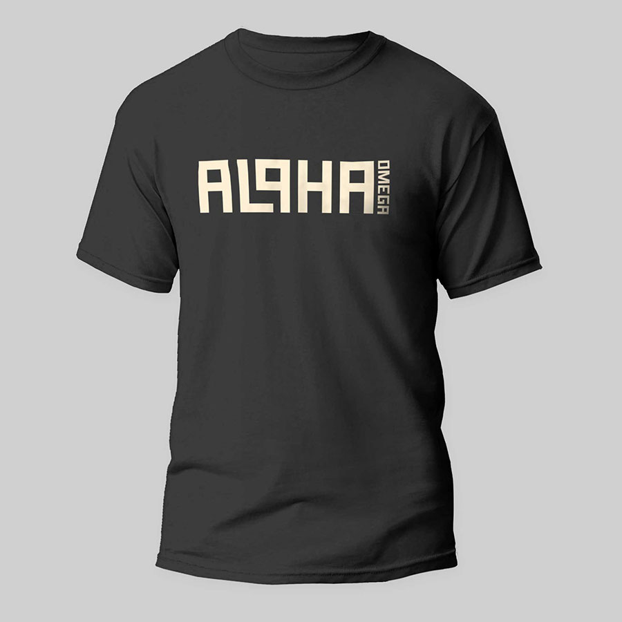 T-shirt Alpha Omega - Noir/Crème, L