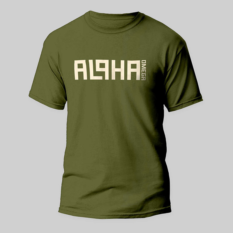 T-shirt Alpha Omega Green/Cream